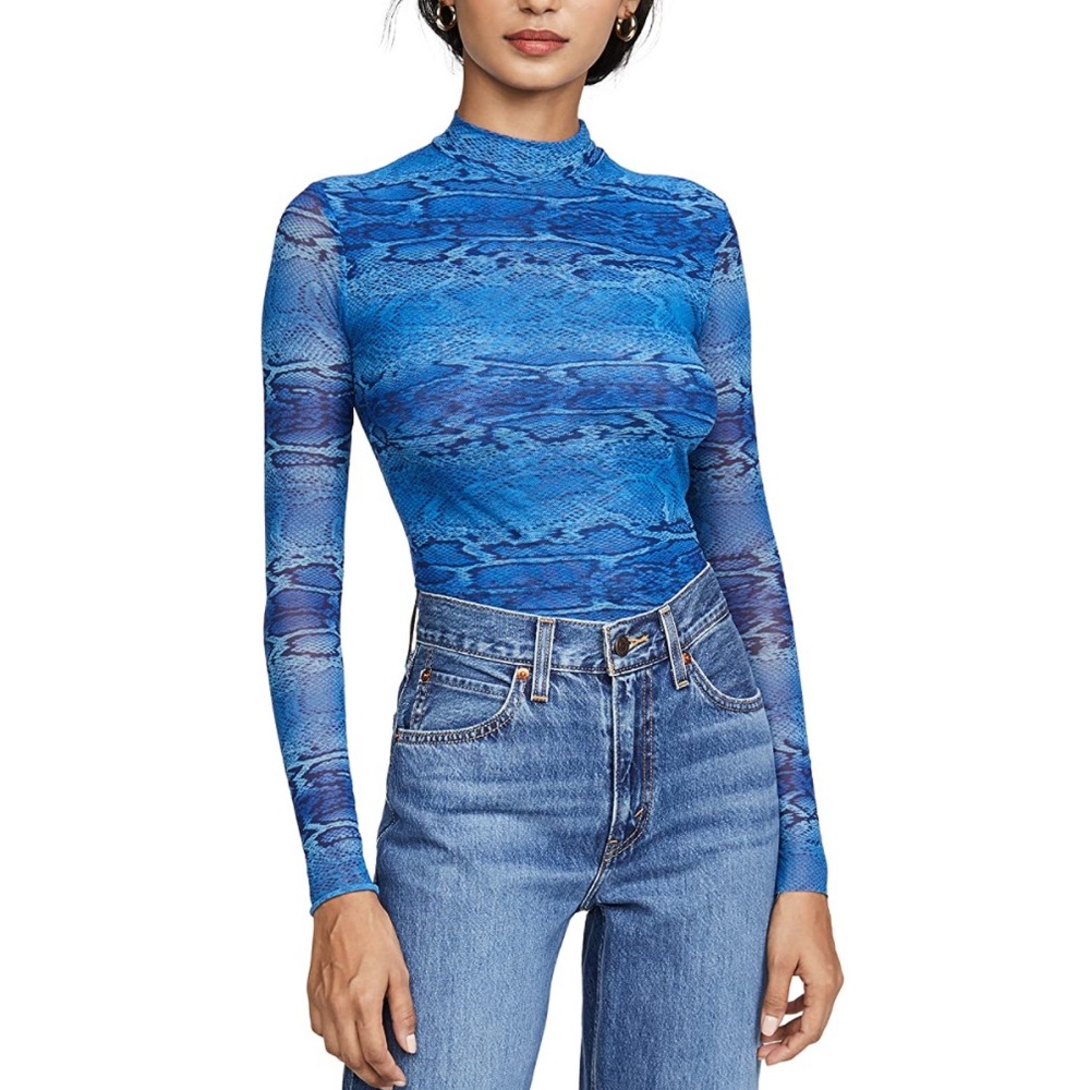 Only Hearts - Blue Mock Neck Bodysuit - Worn Once!